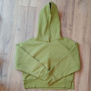 Zara green hooded cropped sweater